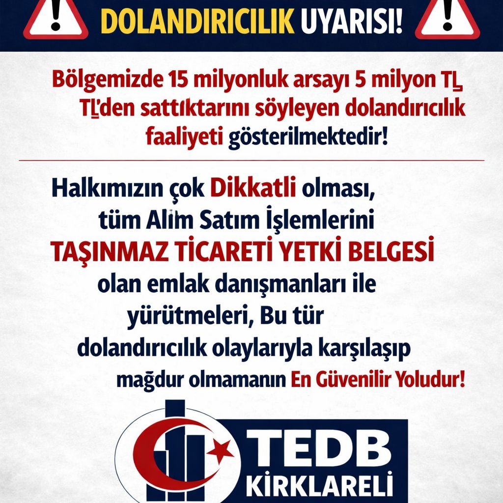 ⚠️ Gayrimenkulde Dolandırıcılığa Dikkat! Yetki Belgeli Emlak Danışmanları ile Güvende Kalın