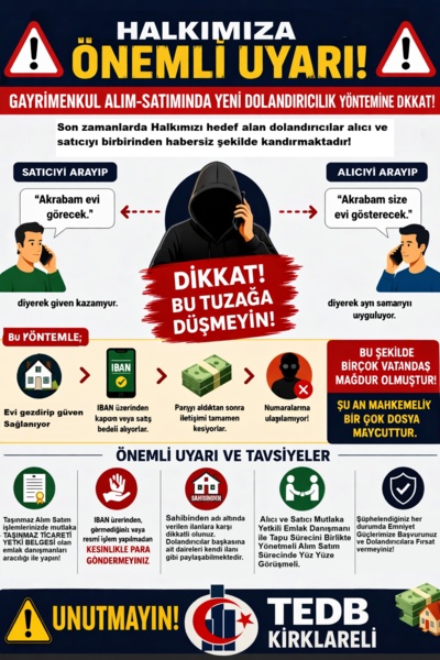 🚨 Gayrimenkul Alım Satımında Yeni Dolandırıcılık Yöntemine Dikkat!